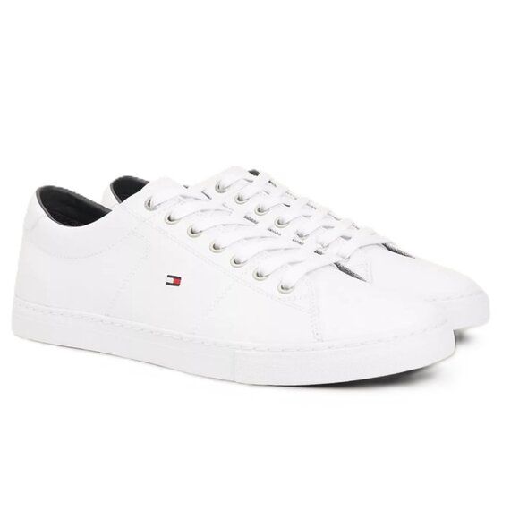 NIB - Tommy Hilfiger Flag Leather Sneaker, White - Multiple Sizes - Picture 4 of 16